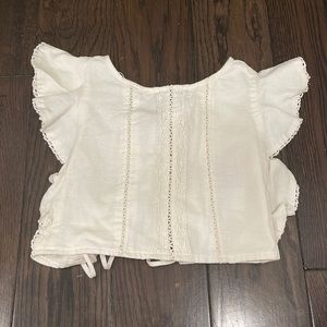 Zara Linen Blend Crop Top